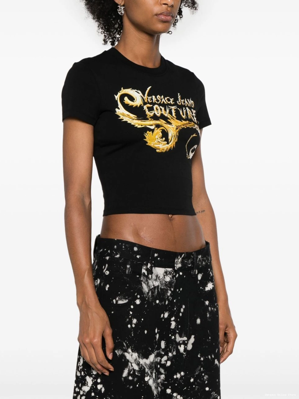 Cheap T-shirt cropped Versace Chromo Couture Women Jeans Couture 0815